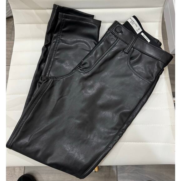 NWOT Albercrombie & Fitch Vegan Leather Skinny Pant Black 28 6 - Picture 7 of 7